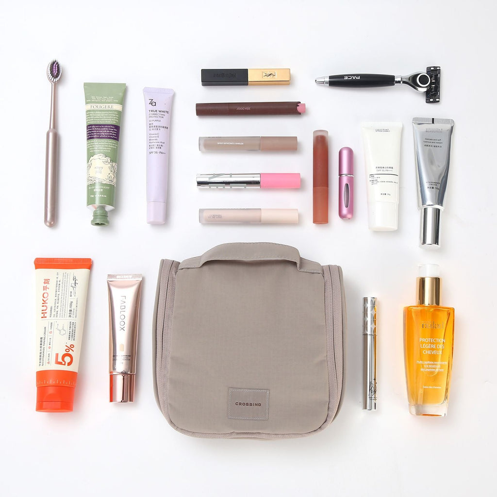 Crossing Waterproof Ripstop Nylon Hanging Toiletry Kit - Light Grey
