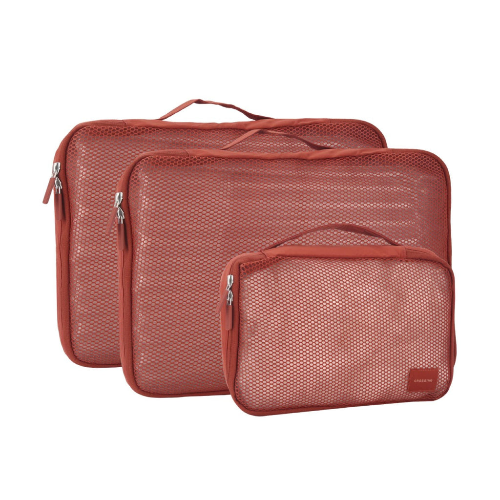 Crossing Waterproof Ripstop Nylon Packing Cube Set (4-Pieces Set) - Rust Orange