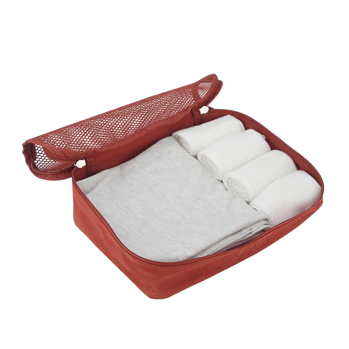 Crossing Waterproof Ripstop Nylon Packing Cube Set (4-Pieces Set) - Rust Orange