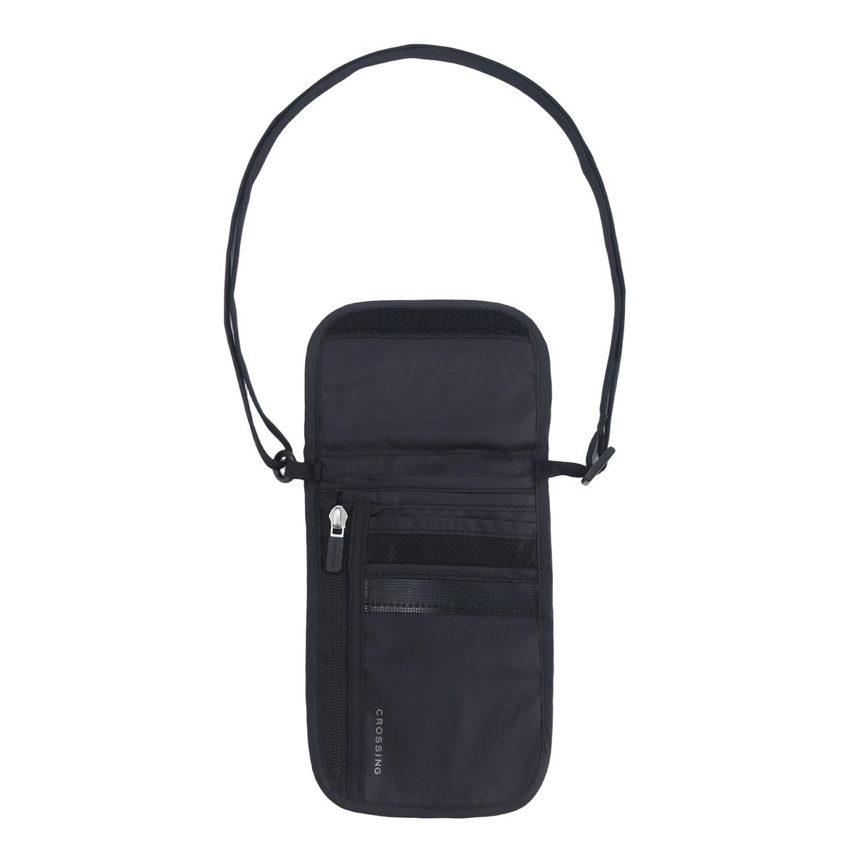 Crossing Waterproof Ripstop Nylon RFID Blocking Travel Neck Pouch - Black
