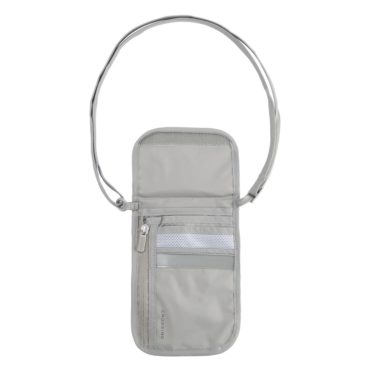 Crossing Waterproof Ripstop Nylon RFID Blocking Travel Neck Pouch - Light Grey
