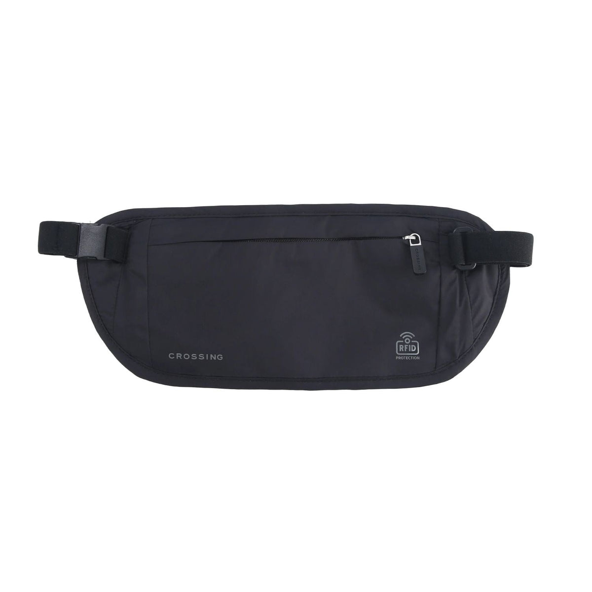 Crossing Waterproof Ripstop Nylon RFID Blocking Travel Waist Wallet - Black