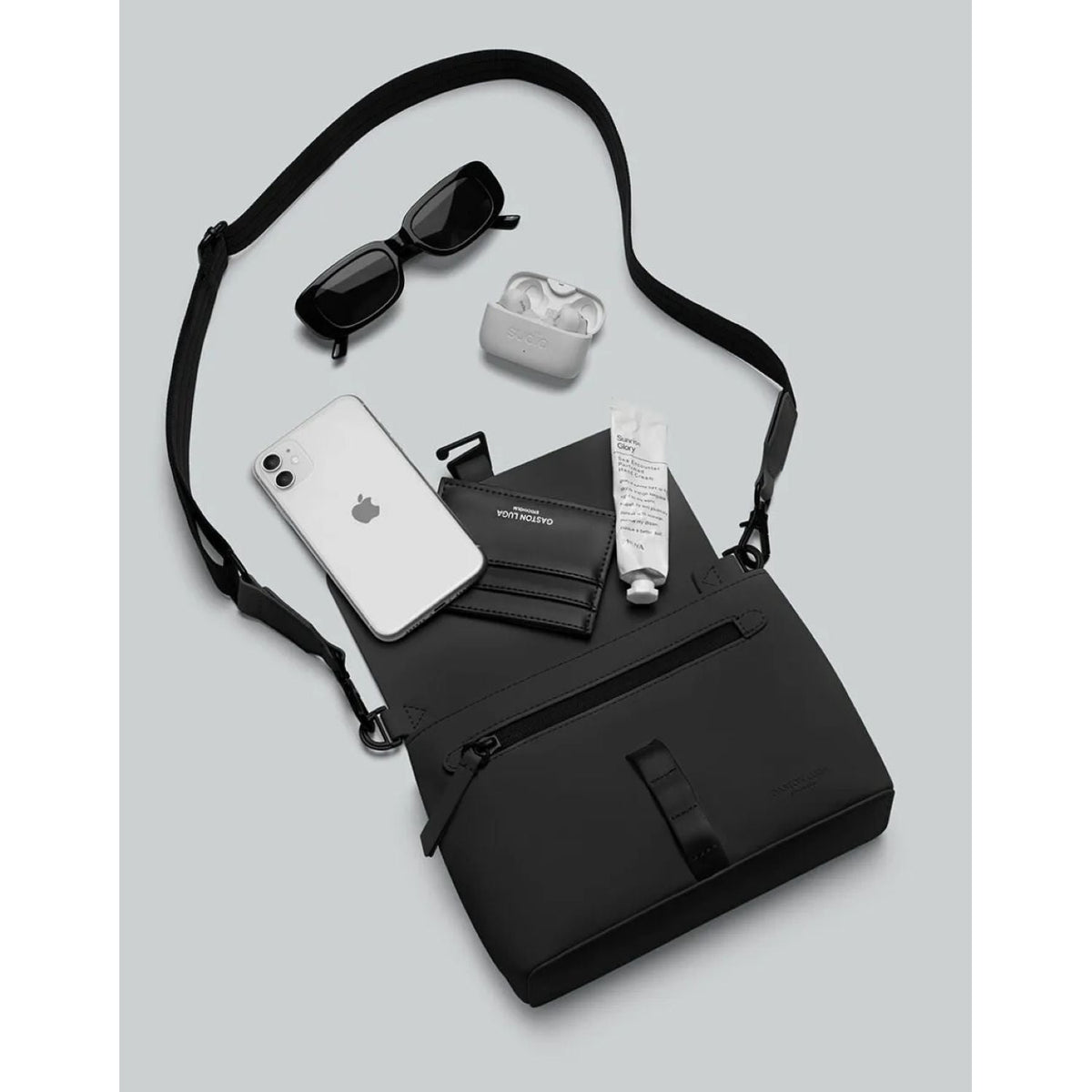 Gaston Luga Splash Crossbody Bag - Cloud Cream/Sage