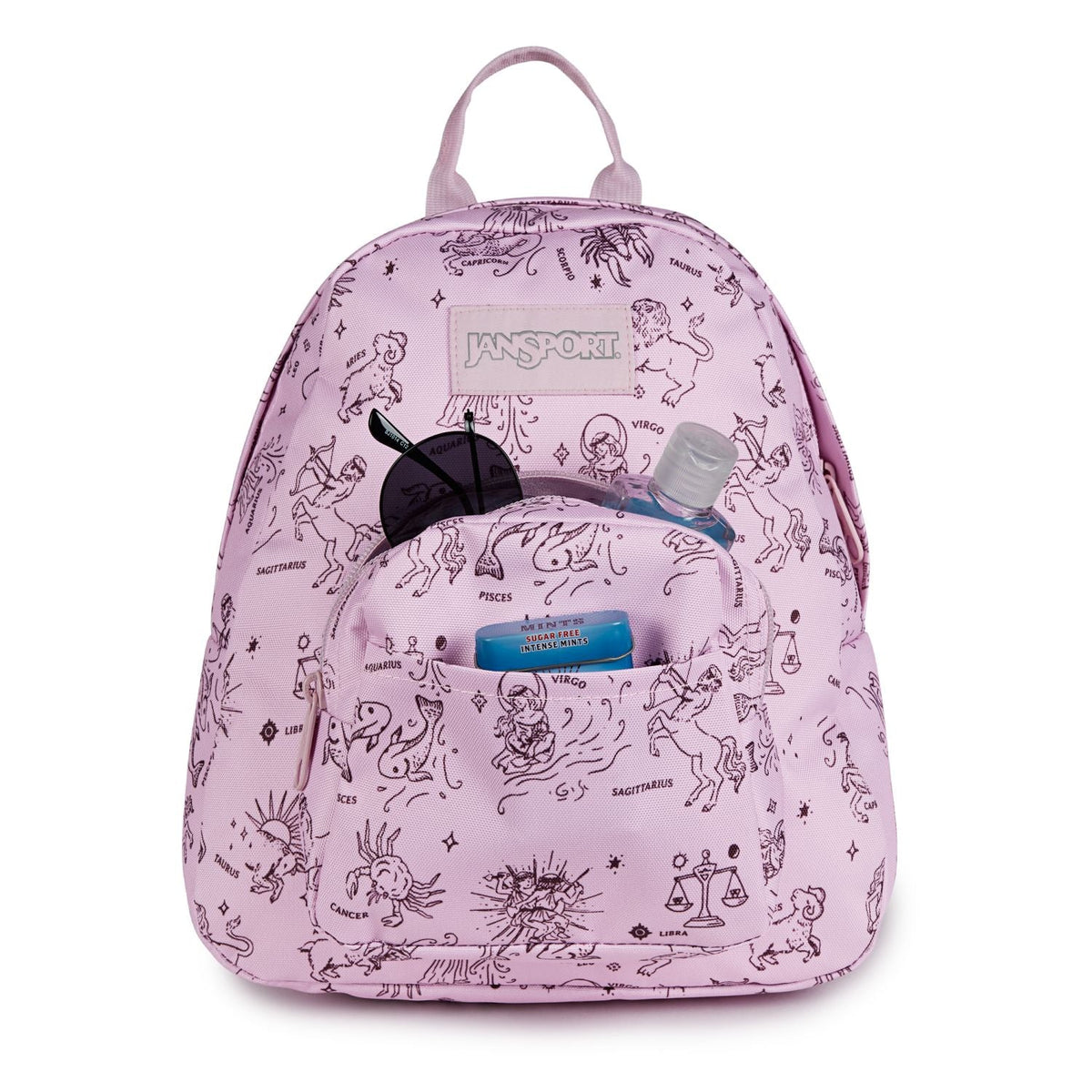 Jansport Half Pint Mini Backpack- Horoscope Horizons Pink Ice/Mahogany Haze