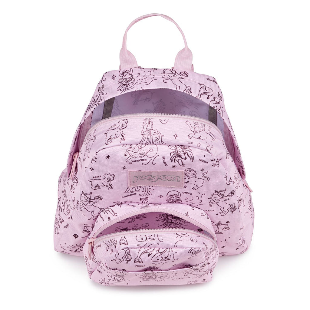 Jansport Half Pint Mini Backpack- Horoscope Horizons Pink Ice/Mahogany Haze