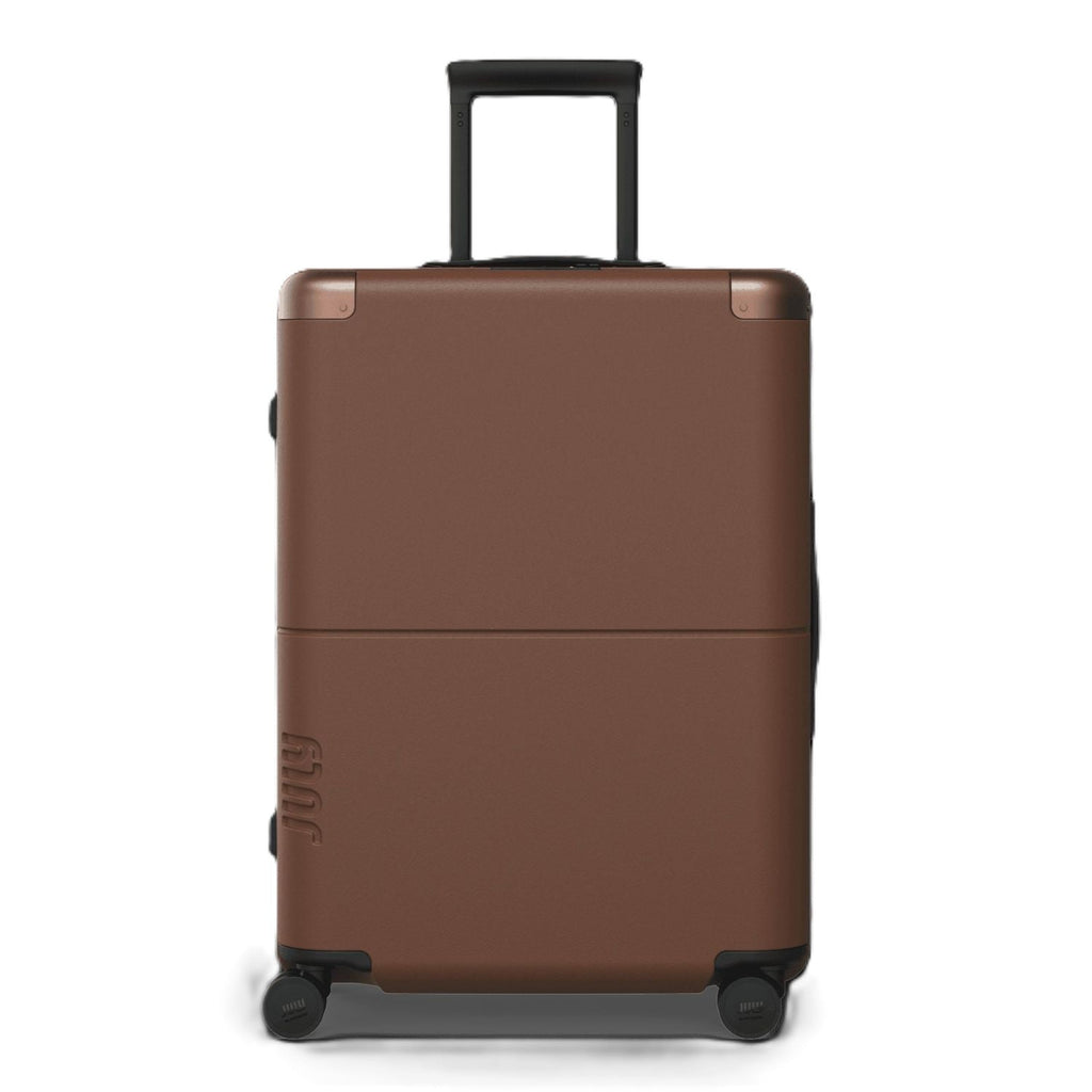 July Carry On Original Polycarbonate  21" Luggage With Casesafe Tracking & Power Bank & Usb/Usb-C Cable - Dark Brown