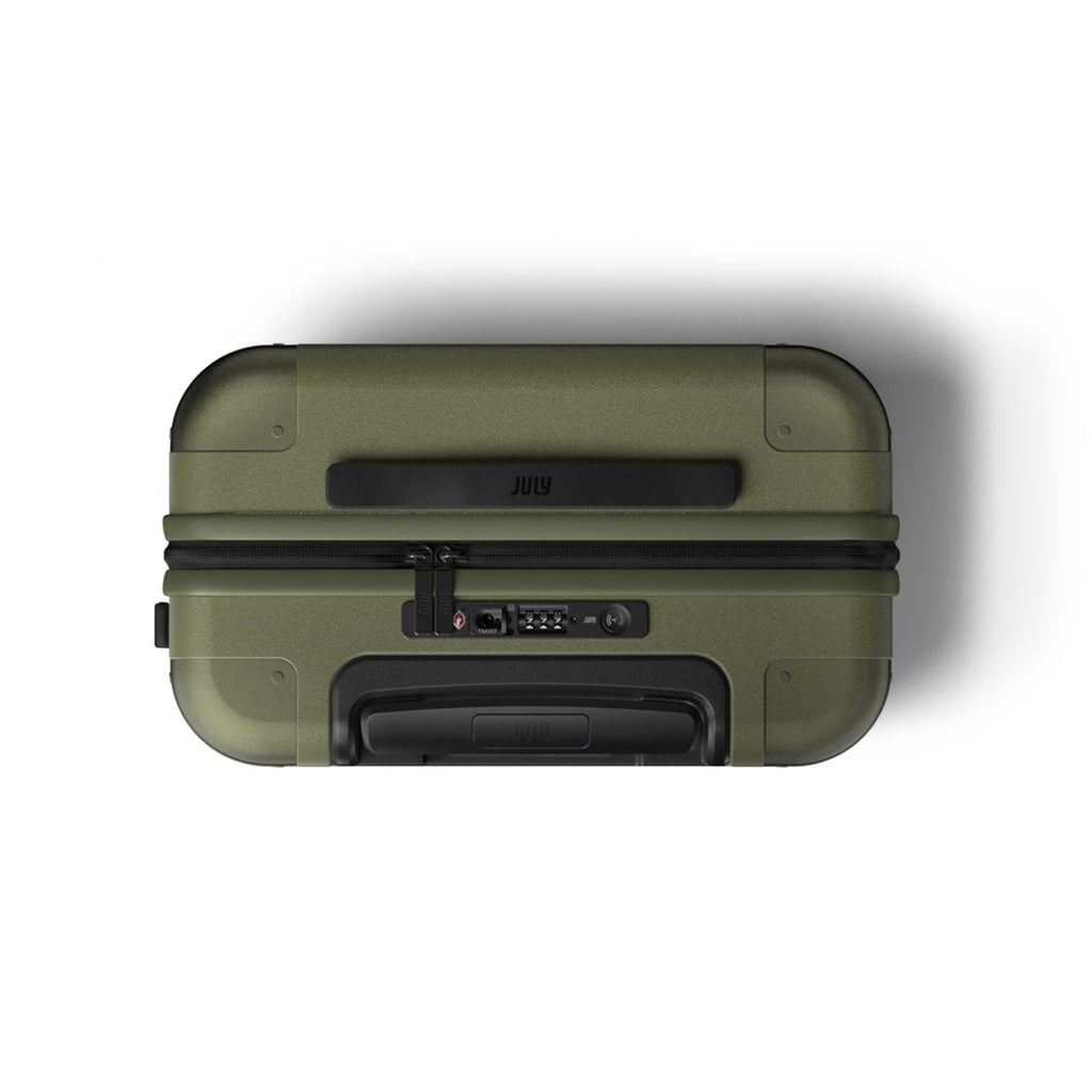 July Carry On Original Polycarbonate  21" Luggage With Casesafe Tracking & Power Bank & Usb/Usb-C Cable - Olive
