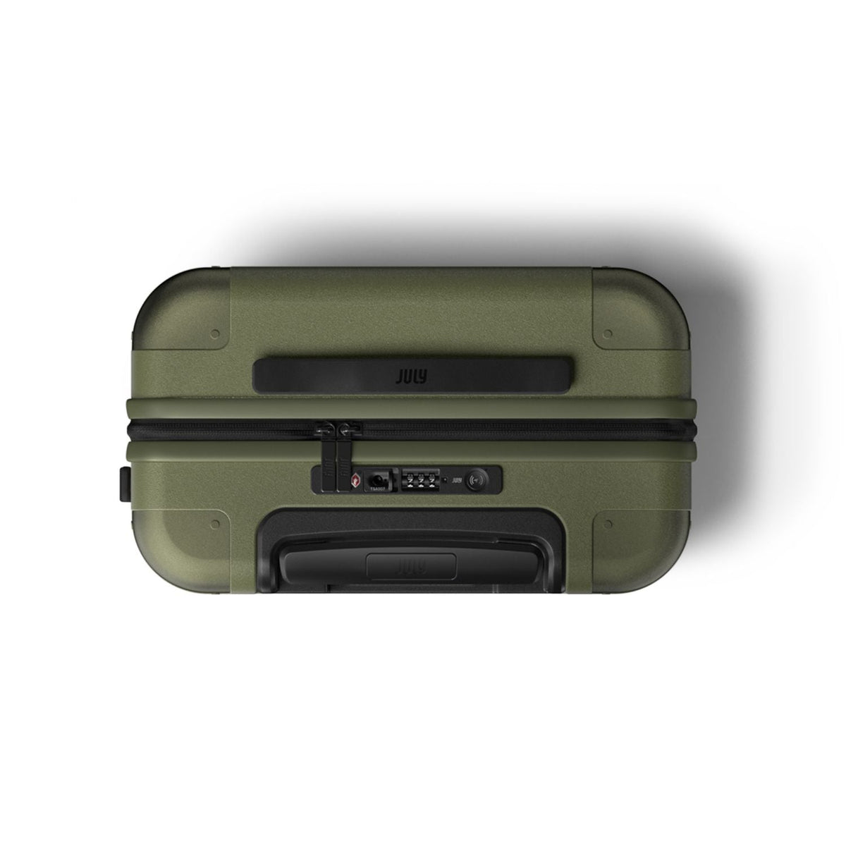 July Carry On Original Polycarbonate  21" Luggage With Casesafe Tracking & Power Bank & Usb/Usb-C Cable - Olive