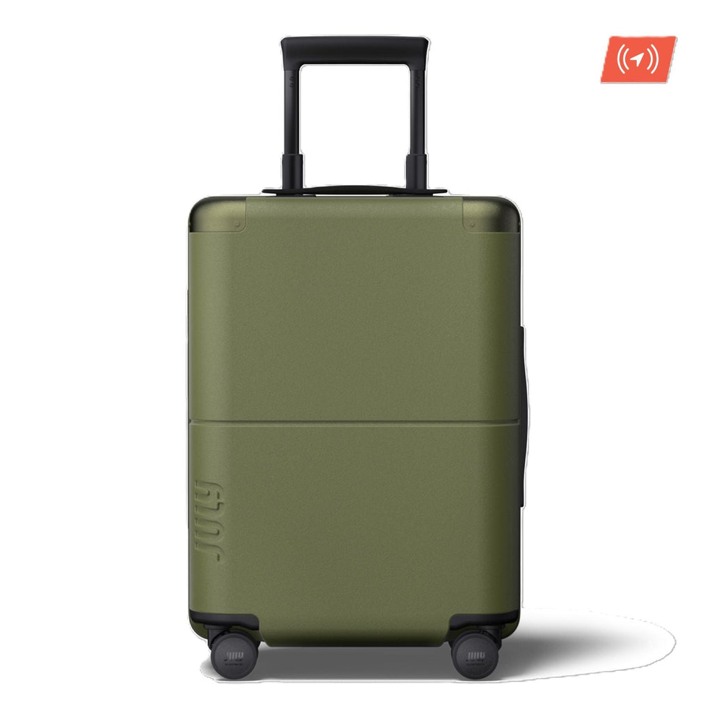 July Carry On Original Polycarbonate  21" Luggage With Casesafe Tracking & Power Bank & Usb/Usb-C Cable - Olive