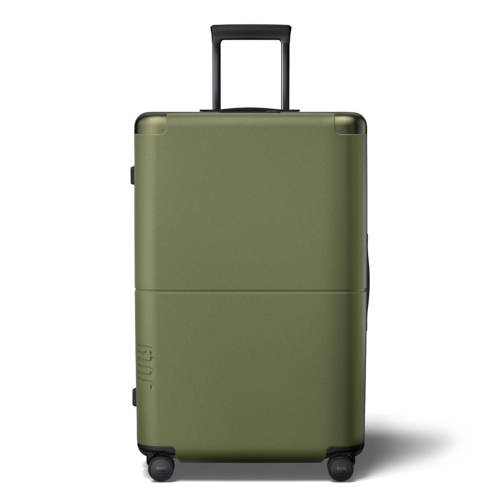 July Checked Plus Polycarbonate With Casesafe Tracking 30" Luggage - Olive