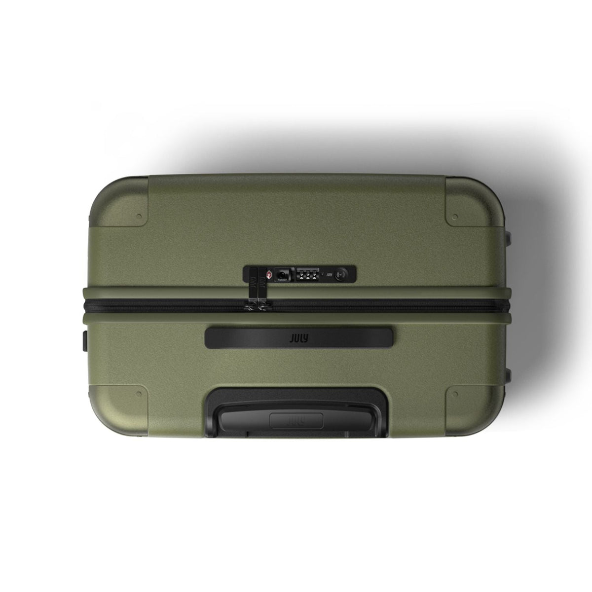 July Checked Plus Polycarbonate With Casesafe Tracking 30" Luggage - Olive