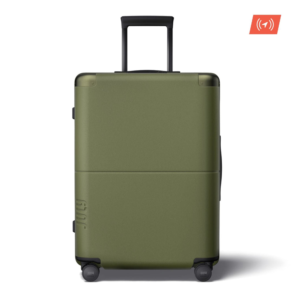 July Checked Polycarbonate With Casesafe Tracking 26" Luggage - Olive