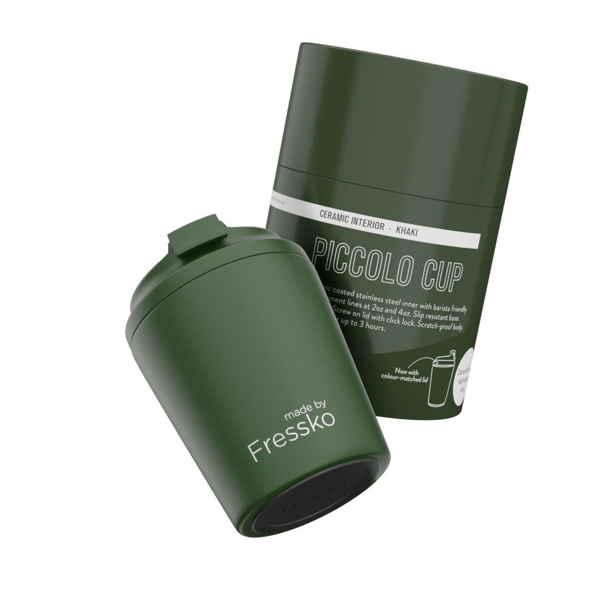 Made By Fressko Ceramic Piccolo 4oz Insulated Cup - Khaki