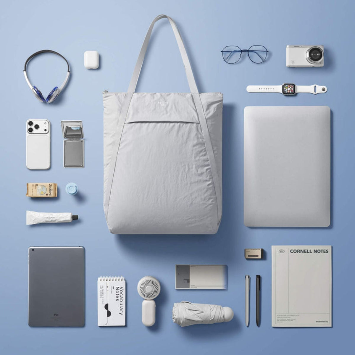 MAH Airy Fold 18.5L Tote Bag - Light Grey