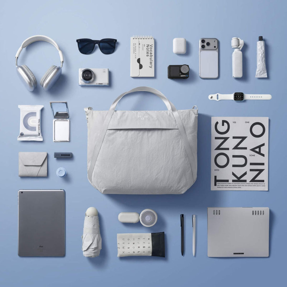 MAH Airy Fold 7L Crossbody - Light Grey