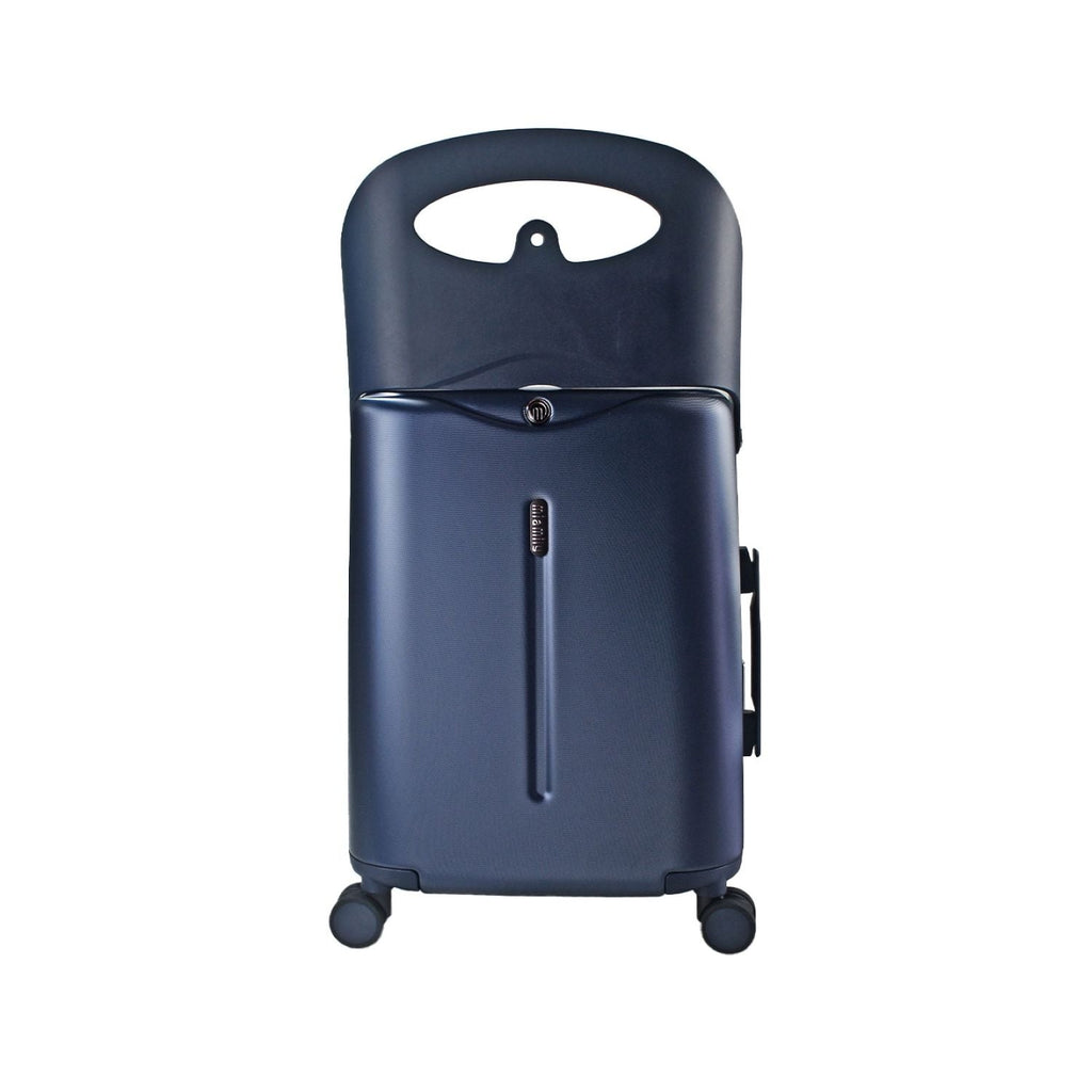 MiaMily Multicarry Carry On 18 Inch Luggage with Built-in Seat for Children (Navy Blue)