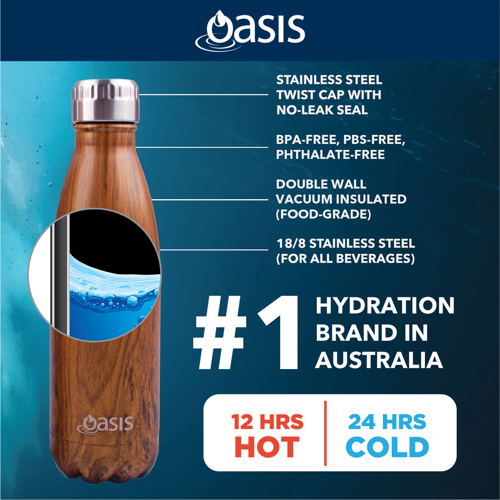 Oasis Stainless Steel Insulated Water Bottle 350ML - Camo Green