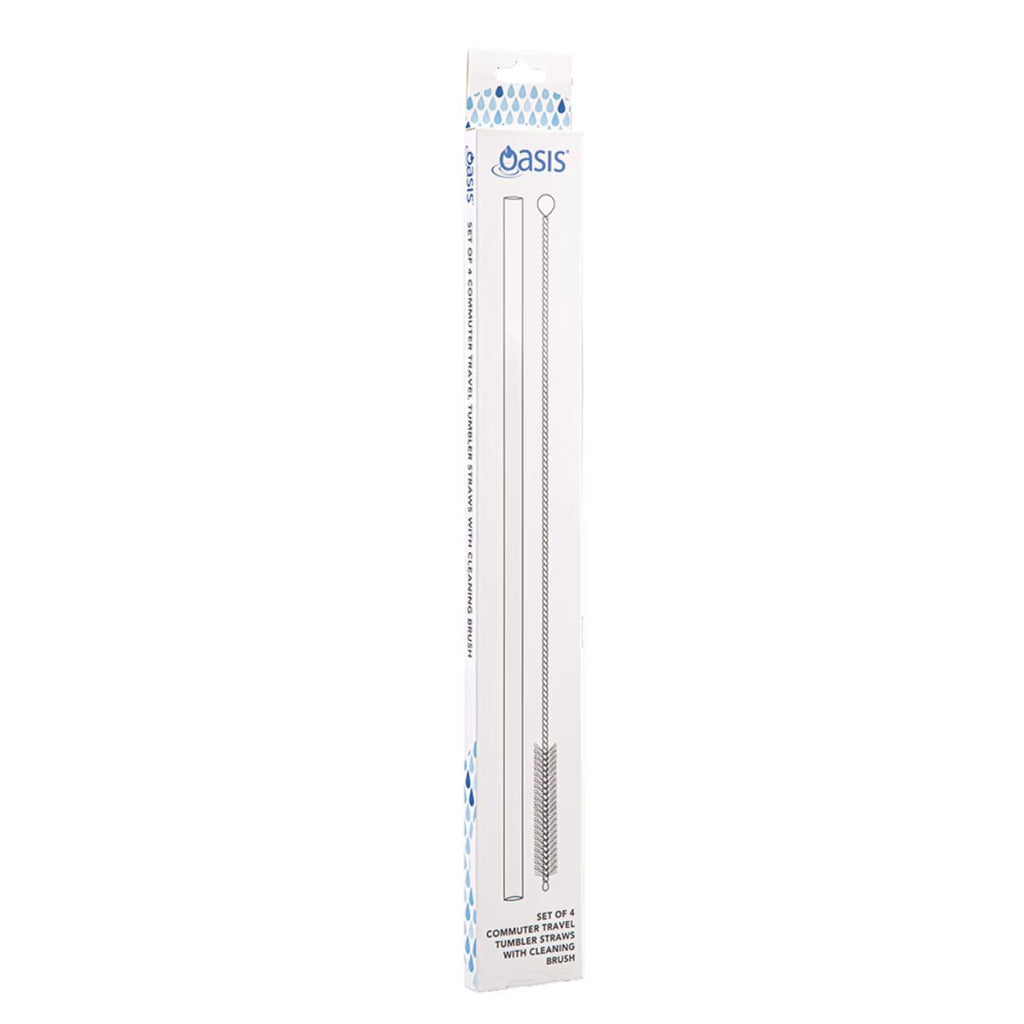 Oasis Commuter Straw Set Of 4 With Cleaning Brush