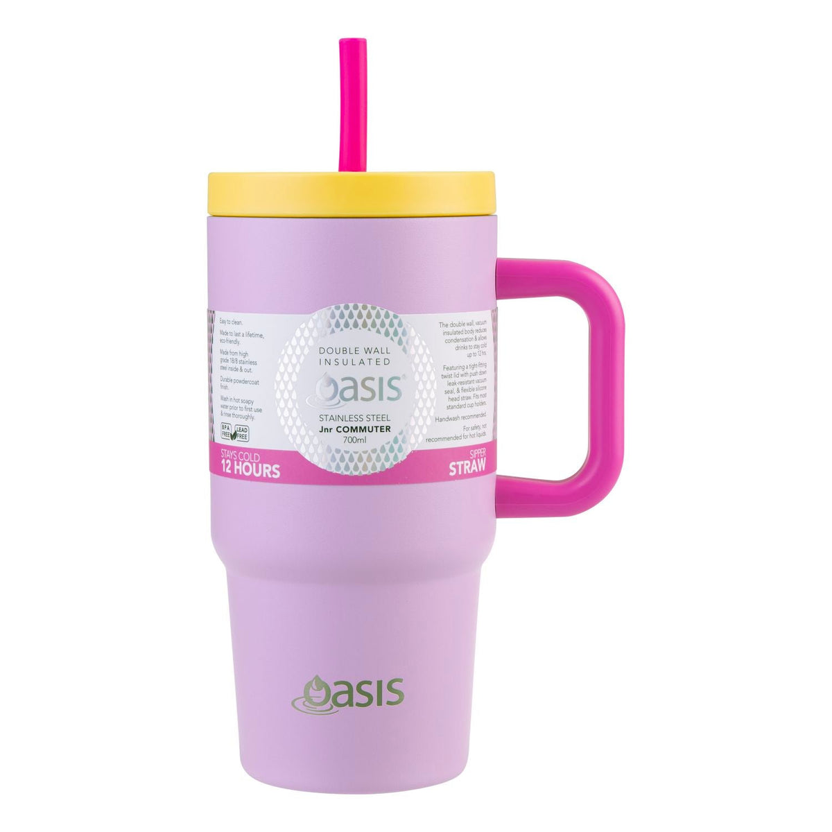 Oasis S/S Insulated Mini Commuter Travel Tumbler 700Ml Cap Only - Bubblegum Pink