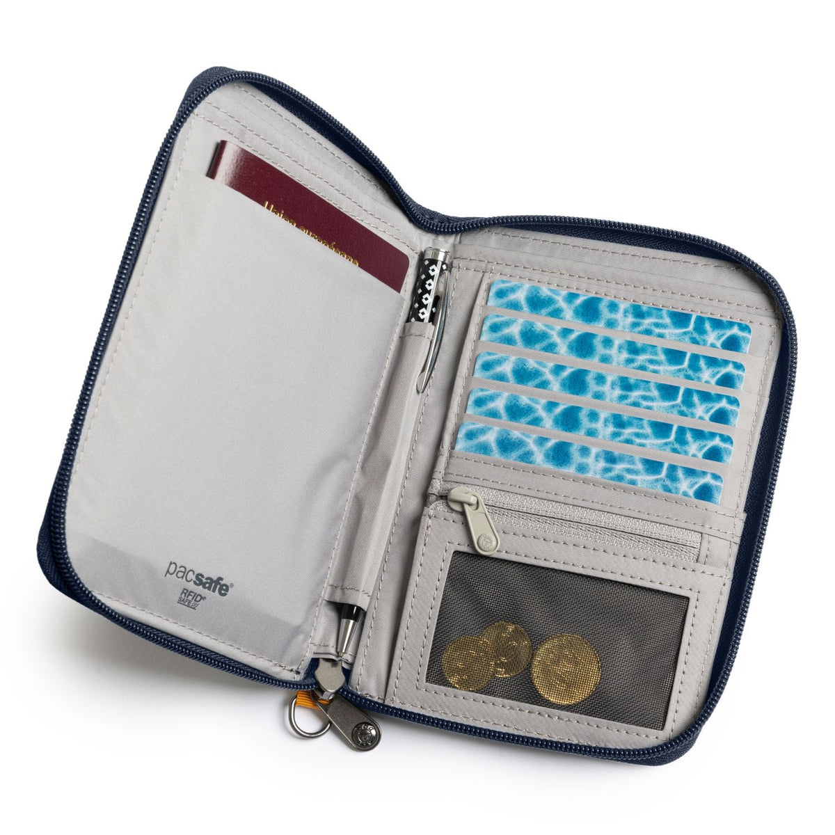Pacsafe RFIDsafe RFID Blocking Compact Travel Organizer - Coastal Blue
