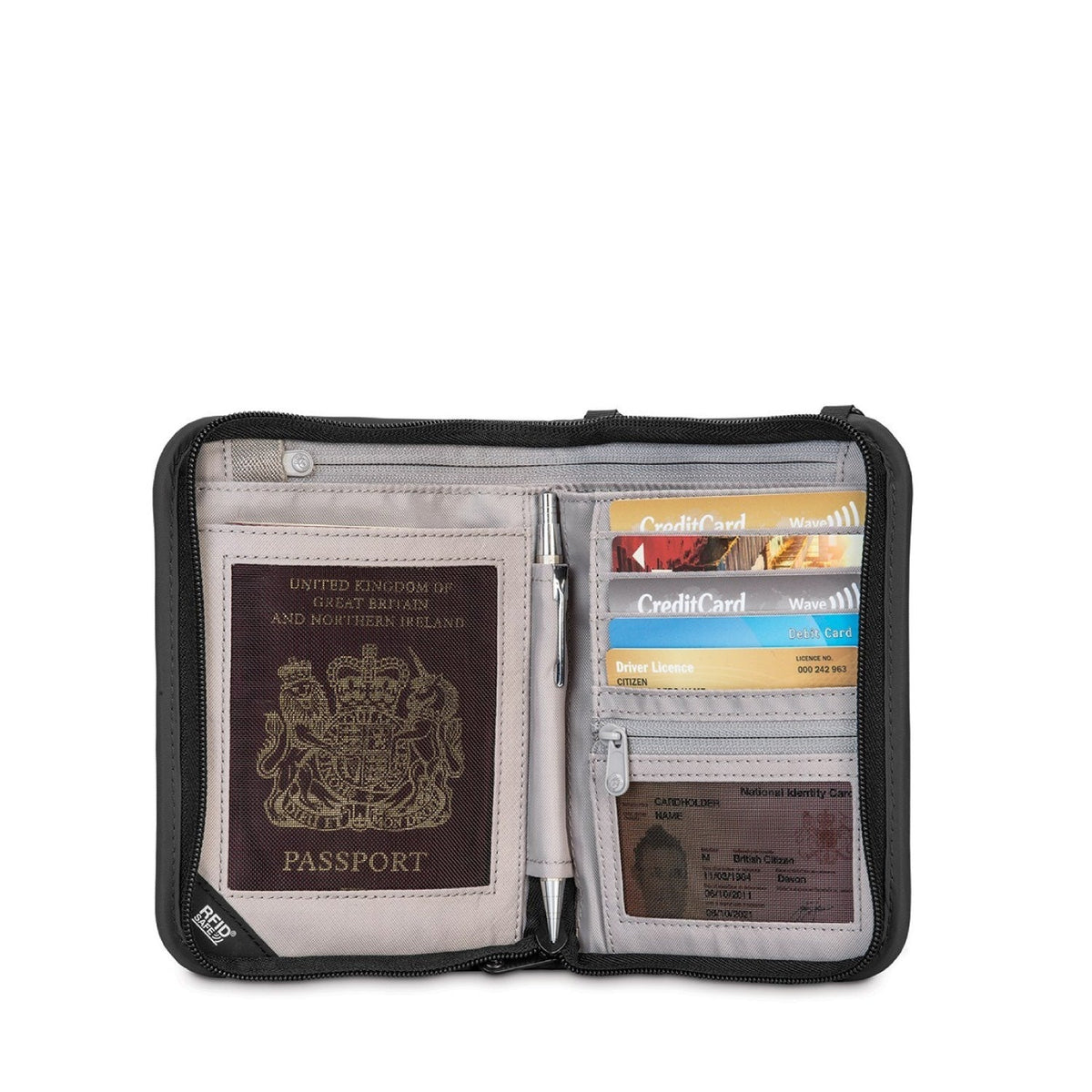 Pacsafe RFIDsafe V150 Compact Organiser (Black)