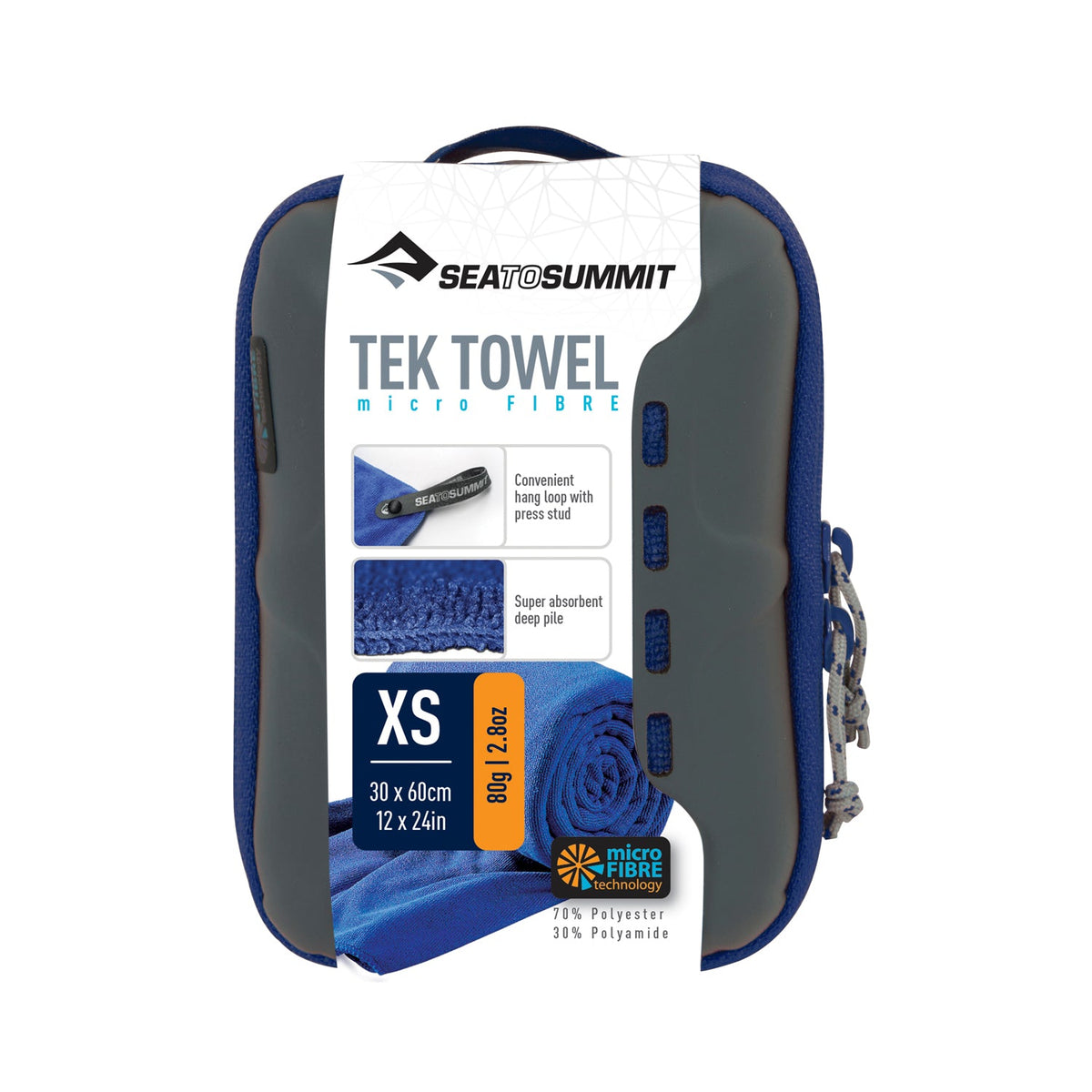 Sea To Summit Tek Towel (X-Small) 30Cm X 60Cm (Cobalt Blue)