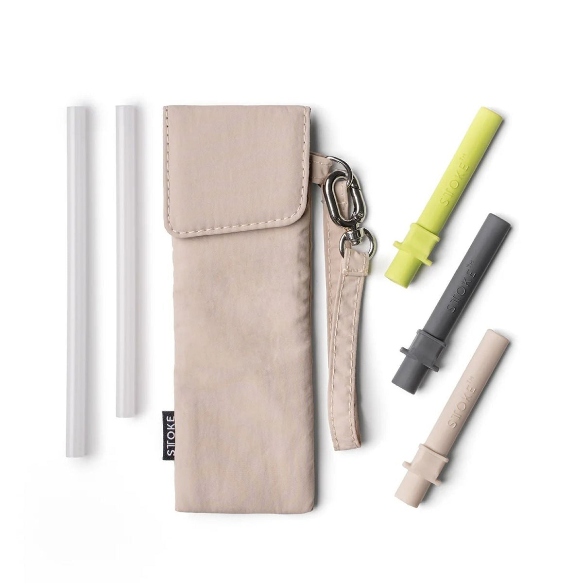 STTOKE Commuter Pop-In Straw - Lime/Dark Grey/Taupe