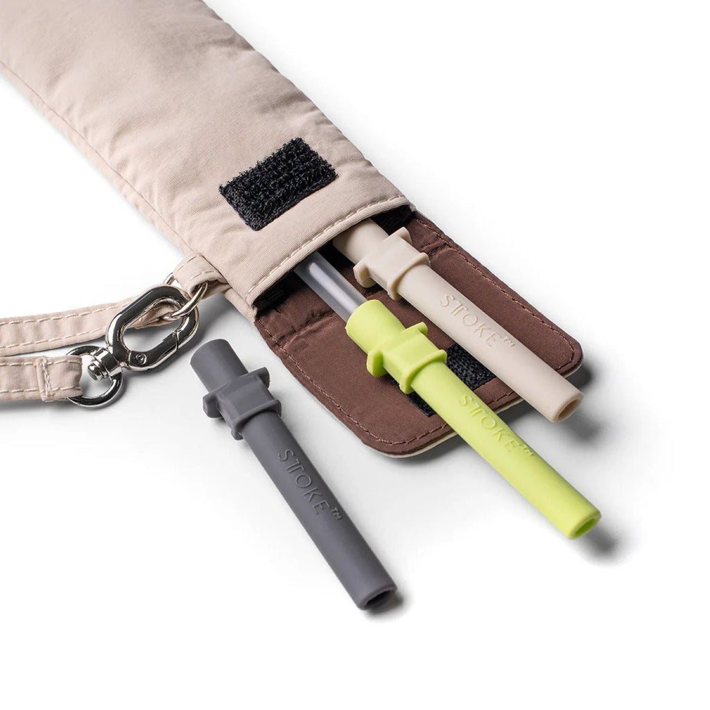 STTOKE Commuter Pop-In Straw - Lime/Dark Grey/Taupe