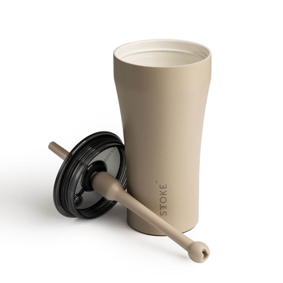 STTOKE Earth Leakproof Ceramic Insulated Cup Powder Coating With Straw 20oz - Bondi Blue