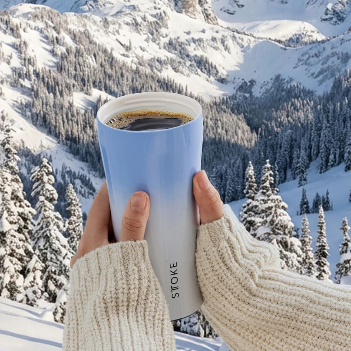 STTOKE Leakproof Flow Ceramic Insulated Cup 16oz - Glacial Blue