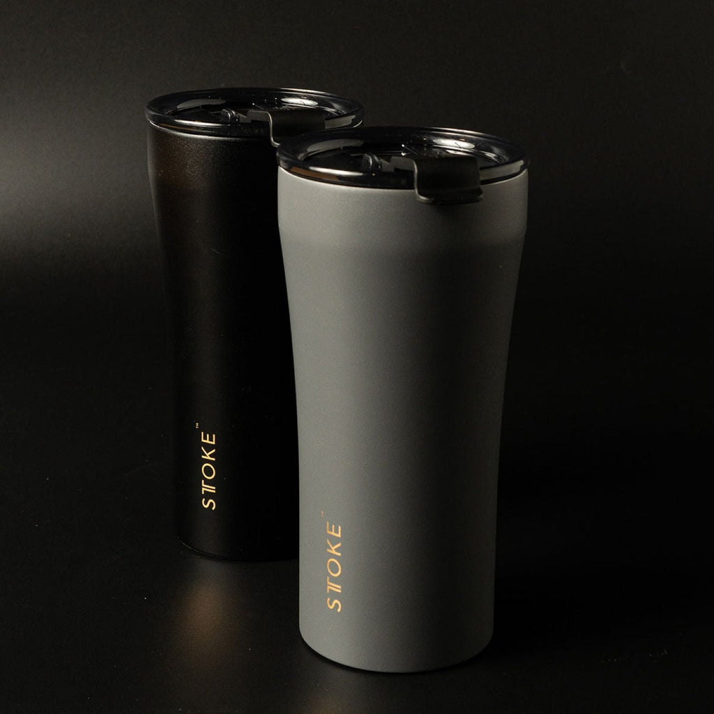 STTOKE Limited Edition 7th Anniversary Leakproof Ceramic Insulated Cup Powder Coating 12oz - Luxe Black