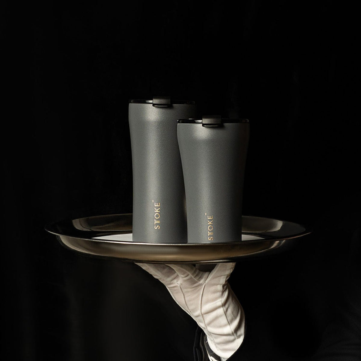 STTOKE Limited Edition 7th Anniversary Leakproof Ceramic Insulated Cup Powder Coating 12oz - Luxe Black