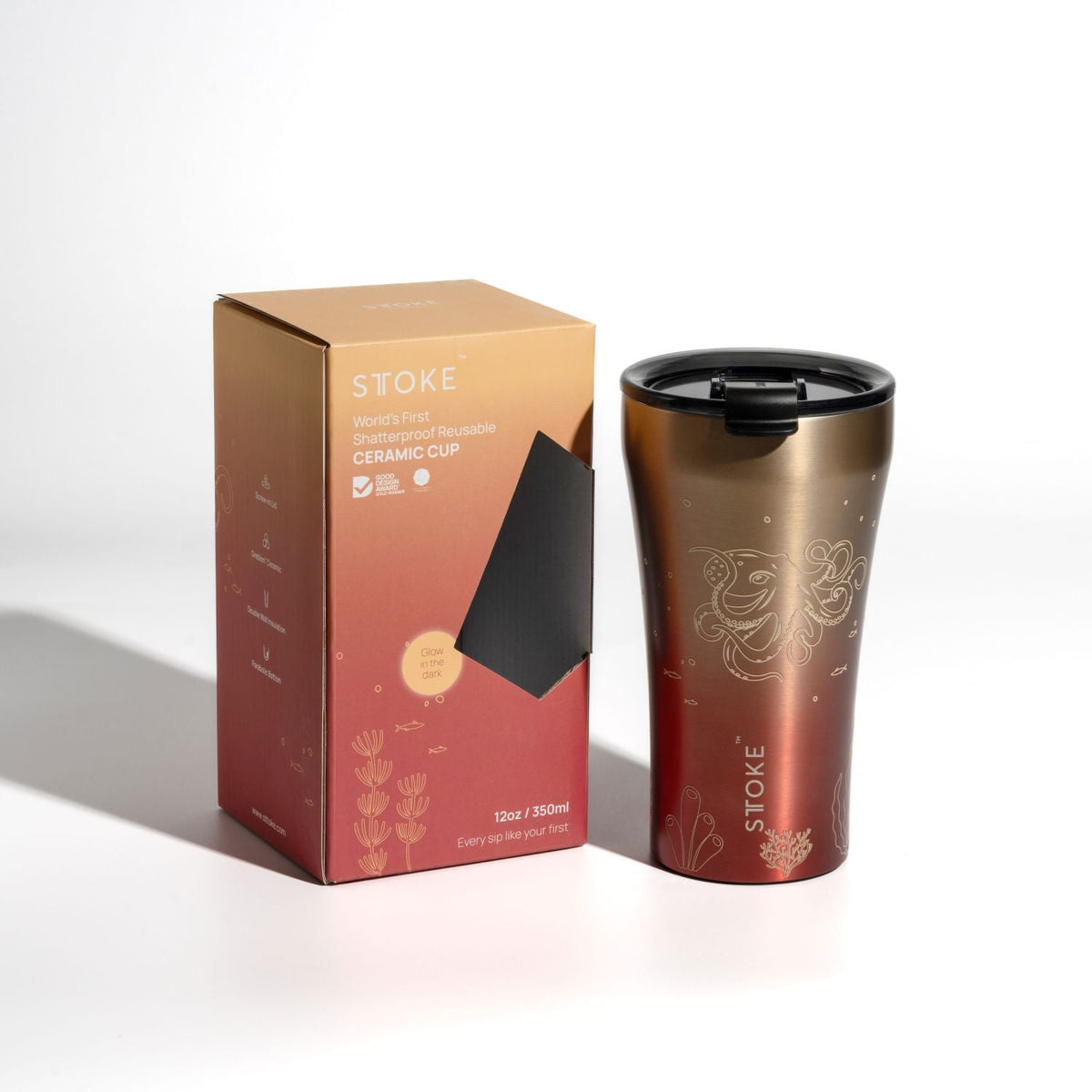 STTOKE Limited Edition Leakproof Ocean Series Insulated Cup 12OZ - Octopus