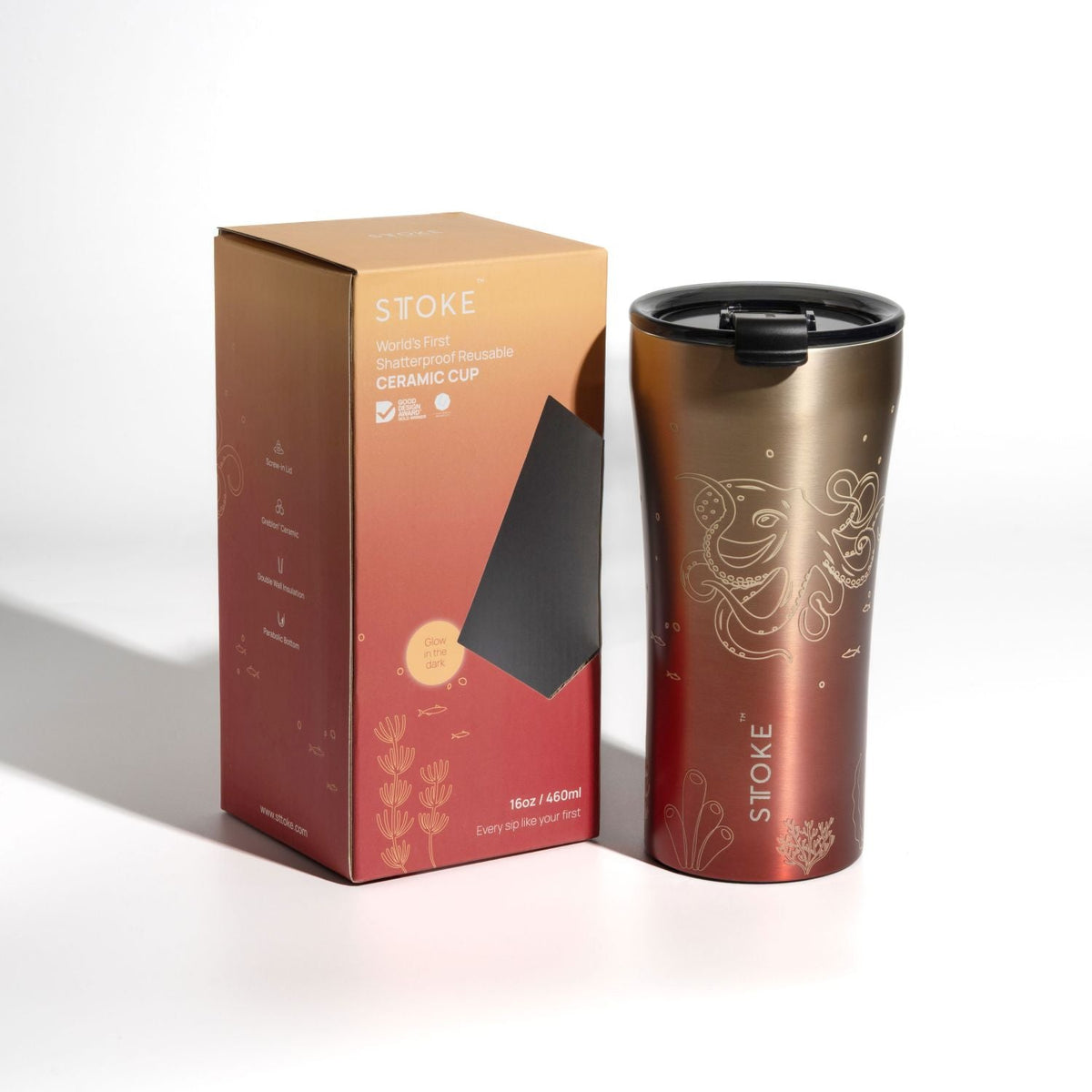 STTOKE Limited Edition Leakproof Ocean Series Insulated Cup 16OZ - Octopus