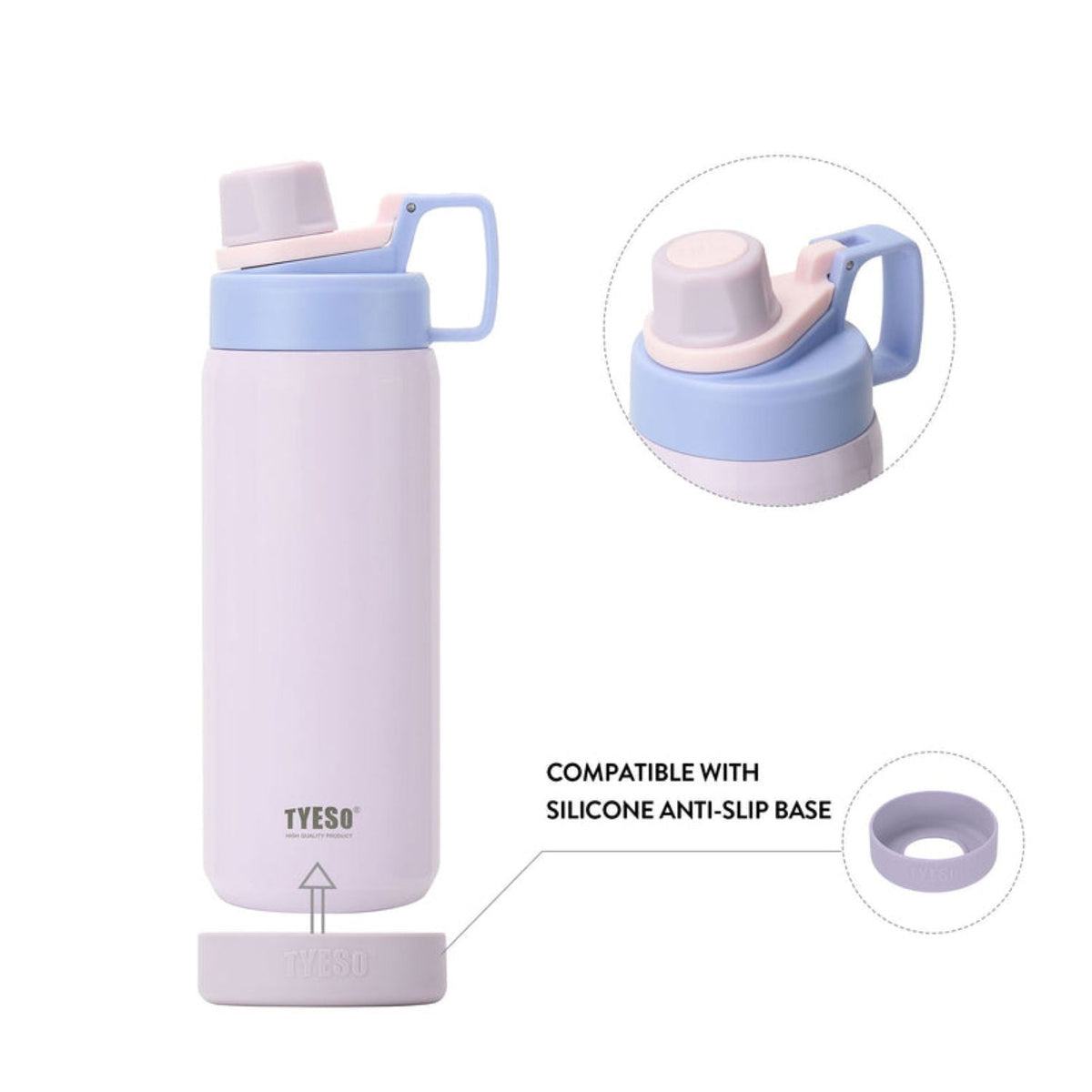 Tyeso Fizz S/S Vacuum Insulated Bottle With Handle 600ML - Blue