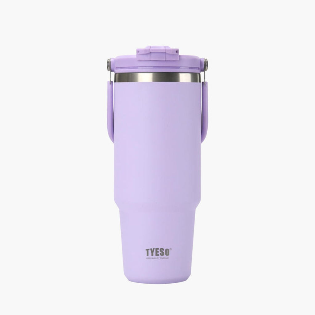 Tyeso Roam 2.0 Leakproof 2 In 1 Sip & Straw Lid S/S Vacuum Insulated Tumbler With Handle 1200ML - Purple