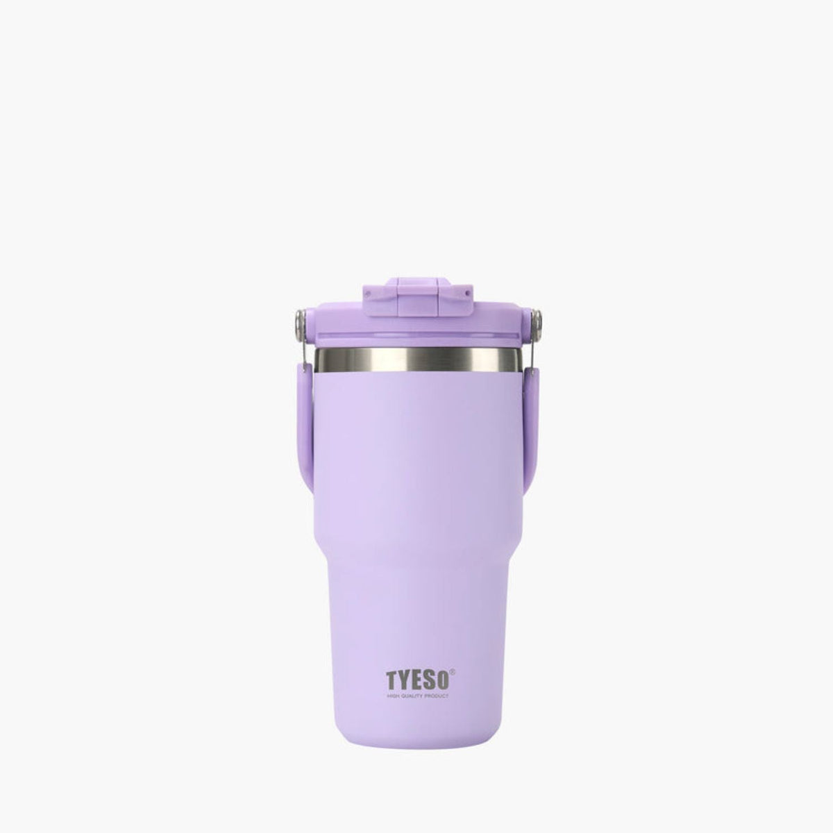 Tyeso Roam 2.0 Leakproof 2 In 1 Sip & Straw Lid S/S Vacuum Insulated Tumbler With Handle 600ML - Purple