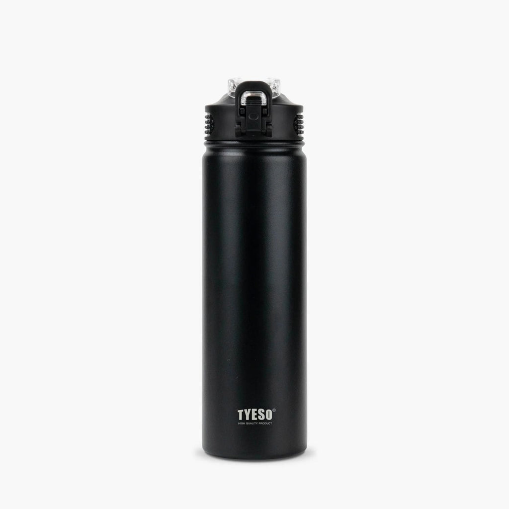 Tyeso Wander Lockable One Press Straw Flip Lid S/S Vacuum Insulated Bottle With Handle 750ml - Black