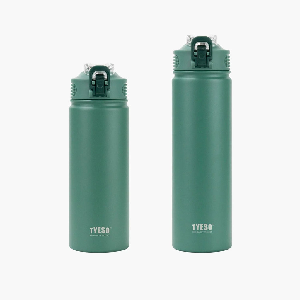 Tyeso Wander Lockable One Press Straw Flip Lid S/S Vacuum Insulated Bottle With Handle 750ml - Green