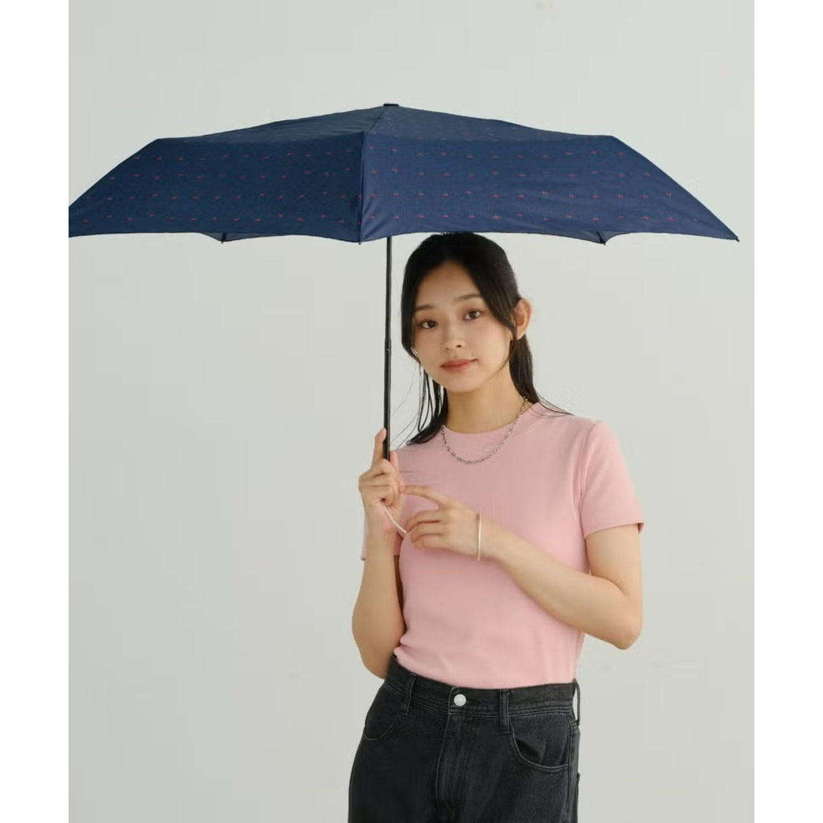 WPC Airlight UV Protection Umbrella 55cm - Cherry Mini (Navy)