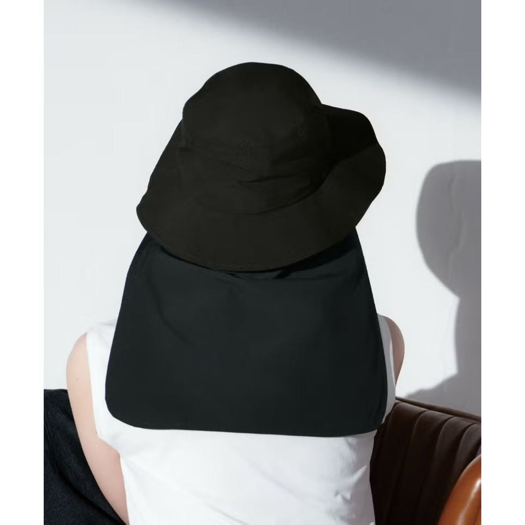 WPC Cool Touch Neck Shade Hat With UV Protection (Black)
