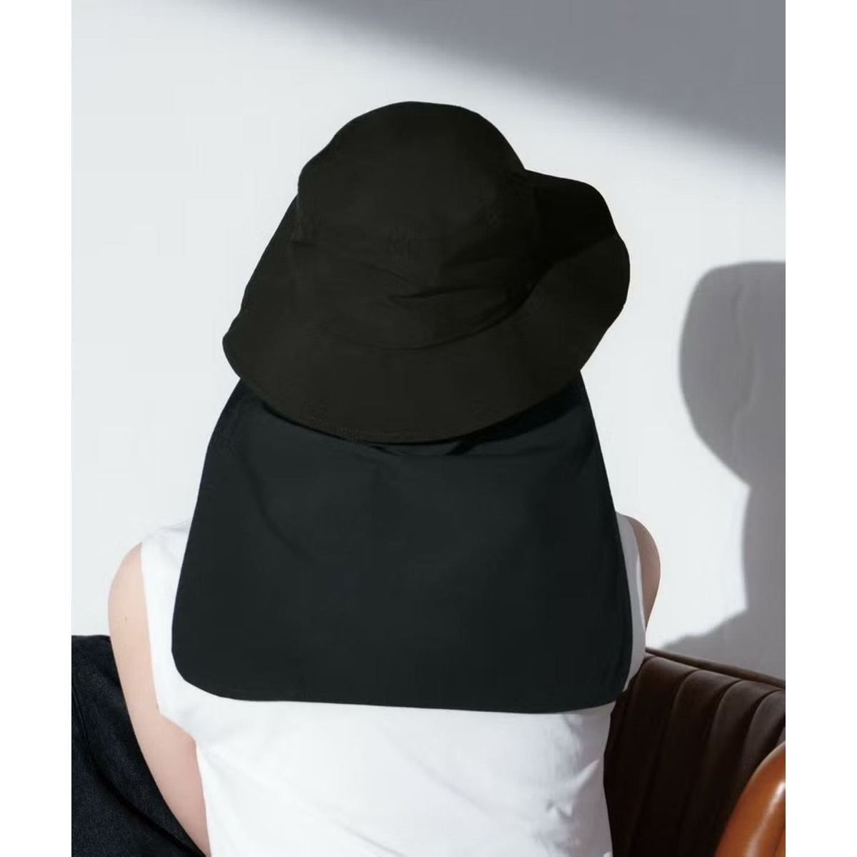 WPC Cool Touch Neck Shade Hat With UV Protection (Black)