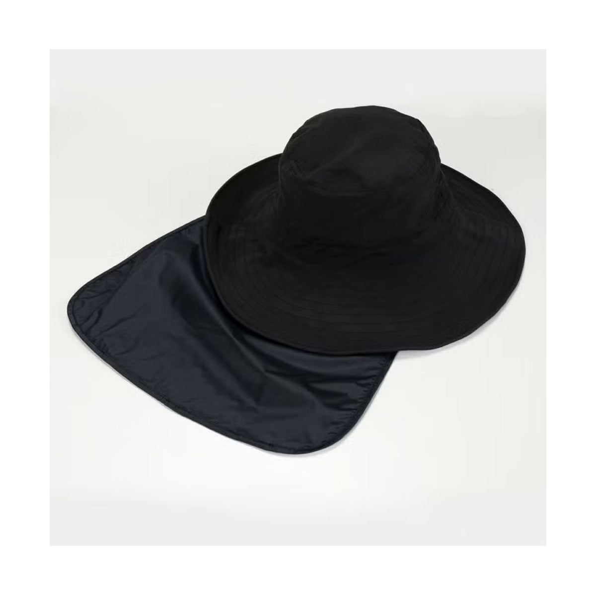 WPC Cool Touch Neck Shade Hat With UV Protection (Black)
