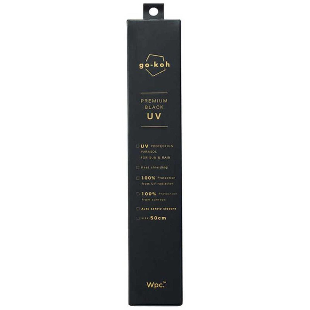 WPC Go-Koh Premium Automatic Compact UV Protection Upf50+ Umbrella 47cm (Black)