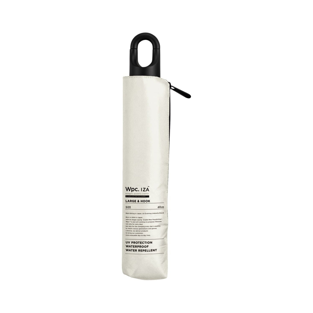 WPC IZA Large & Hook UV Protection UPF 50+  Folding Umbrella 55cm (Off White)