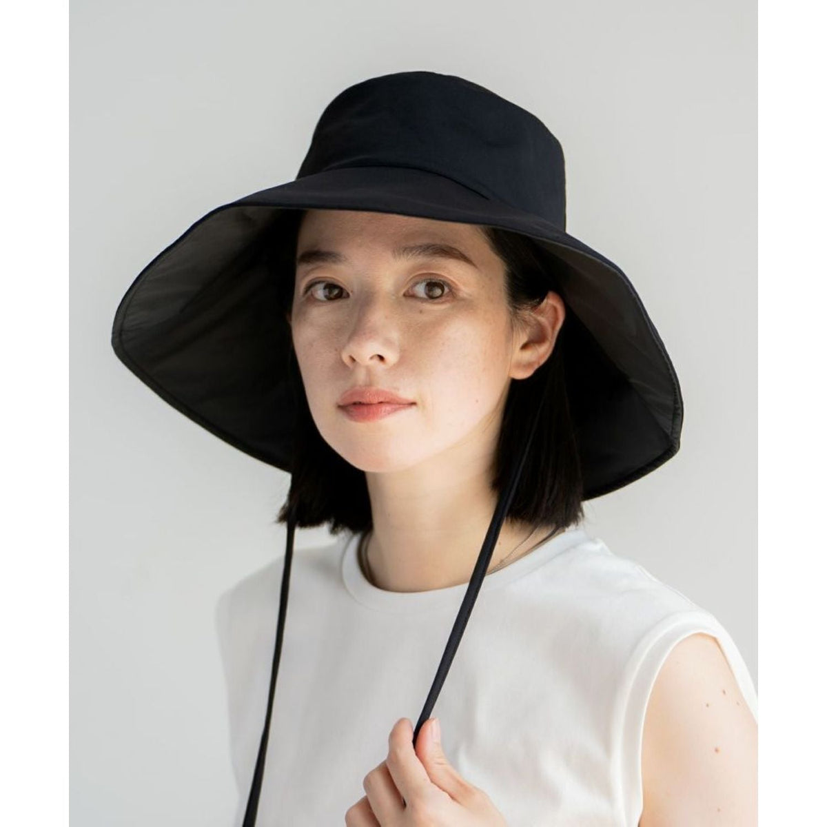 WPC Wide Brim Hat With UV Protection (Black)
