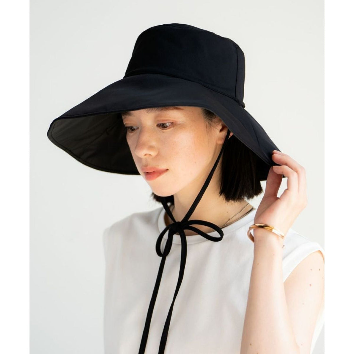 WPC Wide Brim Hat With UV Protection (Black)