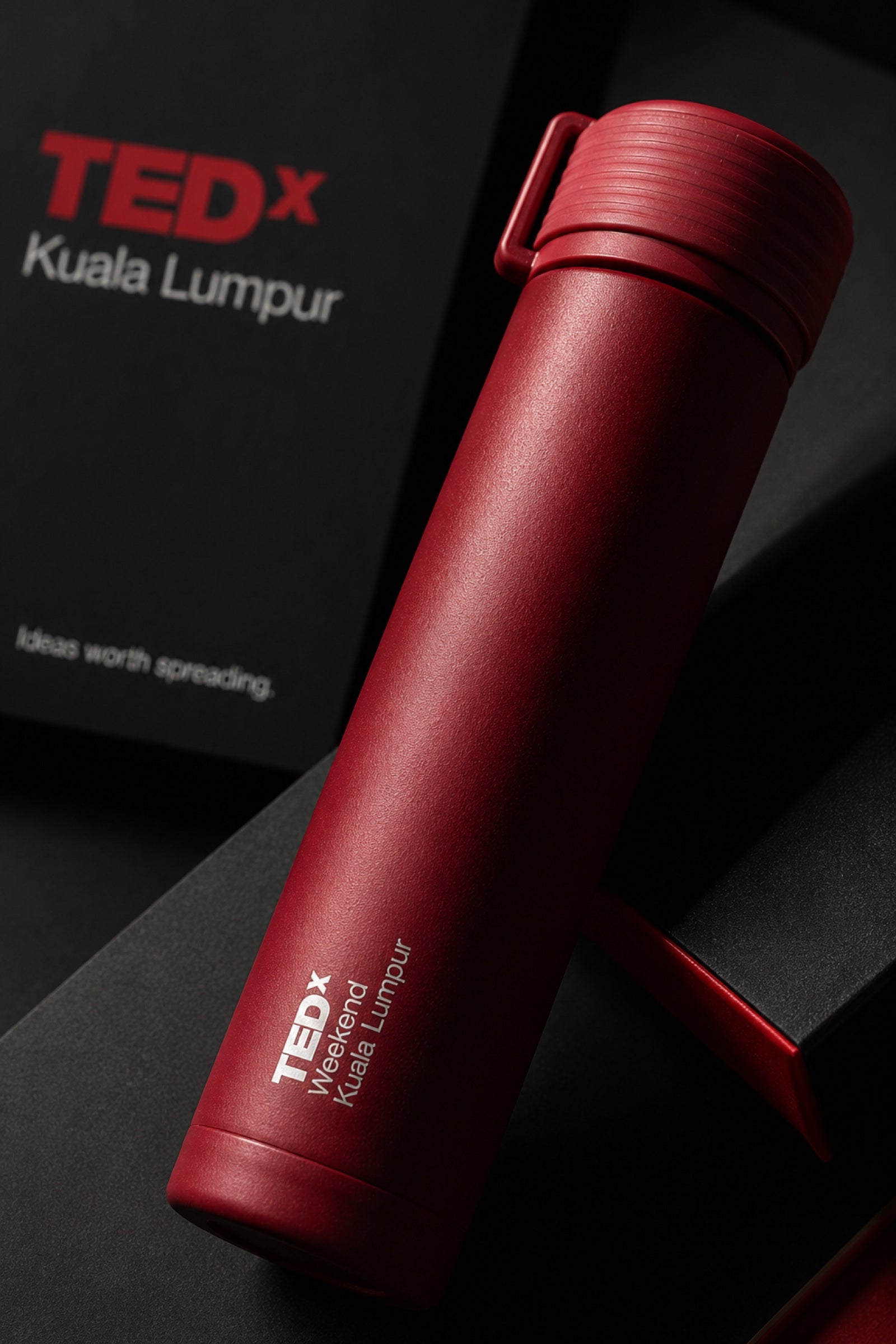 TEDx Kuala Lumpur branded insulated bottle and gift box