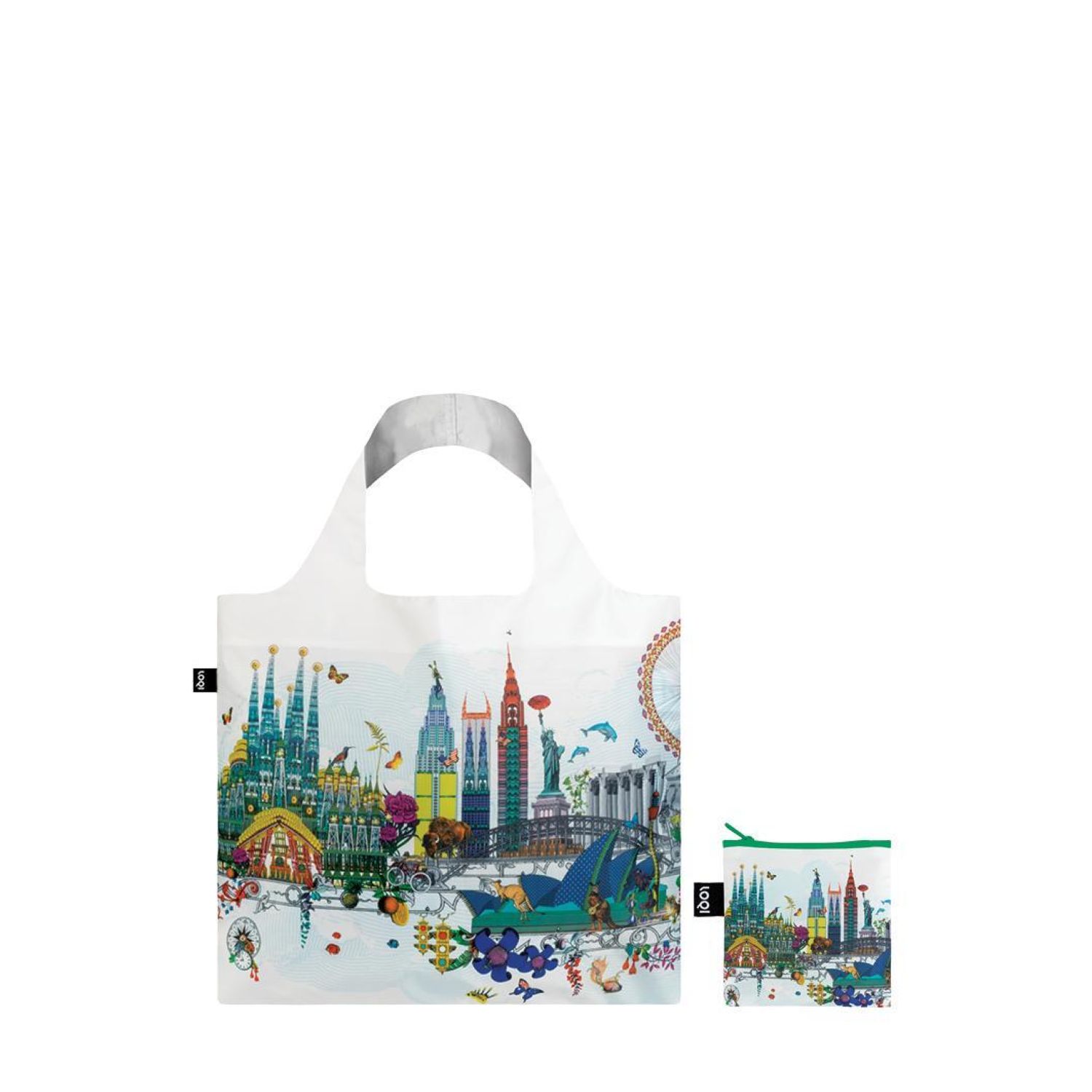 LOQI AT.PA Reusable Tote Bag – Paris Print, Holds 44 Lbs, Compact & Water-Resistant - View #4