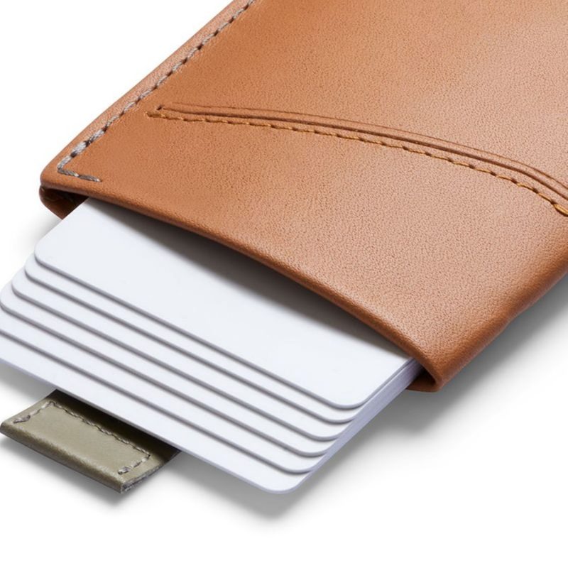 Bellroy Card Sleeve (hoogwaardig lederen pasjeshouder of minimalistische portemonnee, geschikt voor 2-8 pasjes of visitekaartjes, opbergruimte voor gevouwen bankbiljetten) - BlackAsh